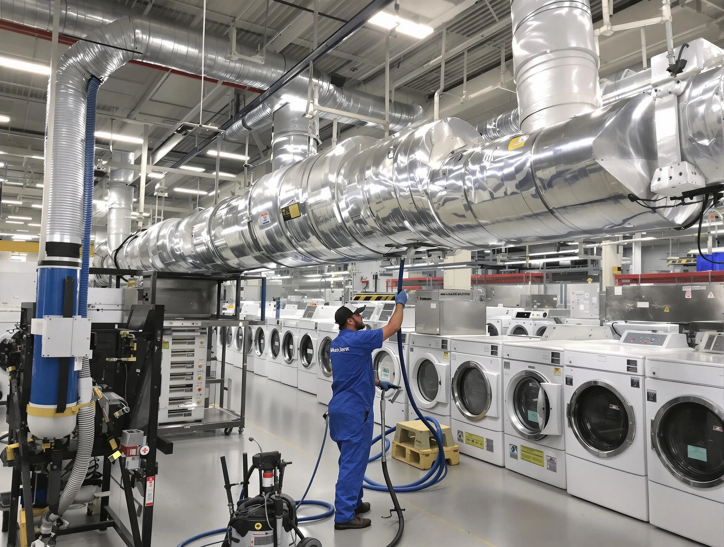 Fontana Dryer Vent Cleaning team performing heavy-duty industrial dryer vent cleaning in Fontana